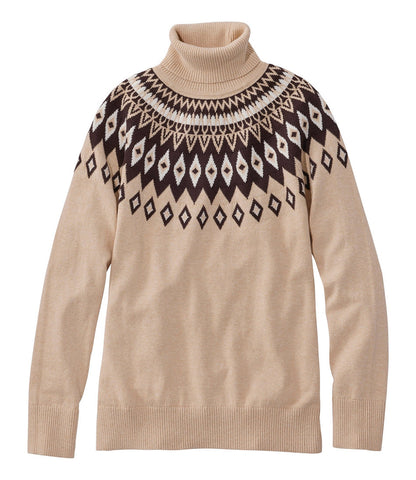 Women's Cotton/Cashmere Sweater, Turtleneck Fair Isle | L.L.Bean discount