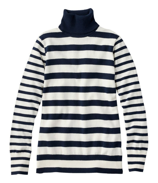 Women's Cotton/Cashmere Sweater, Turtleneck Stripe | L.L.Bean for sale