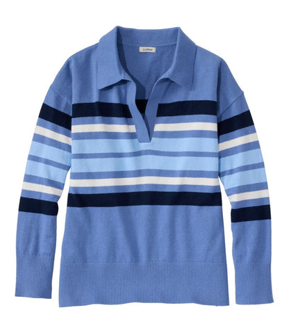 Women's Cotton/Cashmere Sweater, Polo Stripe | L.L.Bean on sale