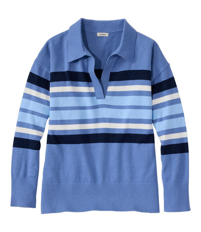 Women's Cotton/Cashmere Sweater, Polo Stripe | L.L.Bean on sale