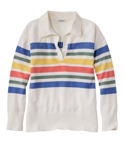 Women's Cotton/Cashmere Sweater, Polo Stripe | L.L.Bean on sale