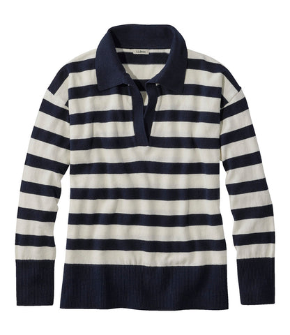 Women's Cotton/Cashmere Sweater, Polo Stripe | L.L.Bean on sale