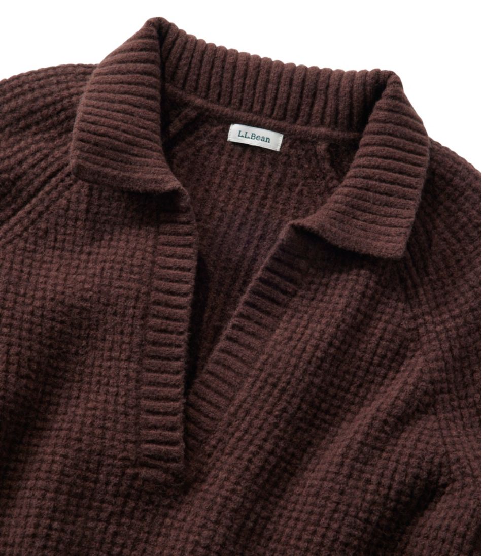 Women's SuperSoft Waffle Sweater, Polo | L.L.Bean online