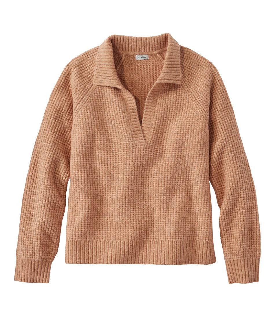 Women's SuperSoft Waffle Sweater, Polo | L.L.Bean online