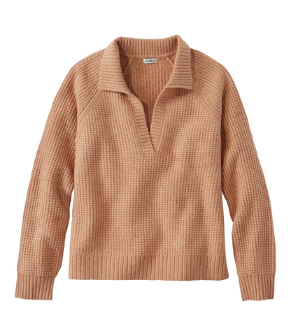 Women's SuperSoft Waffle Sweater, Polo | L.L.Bean online