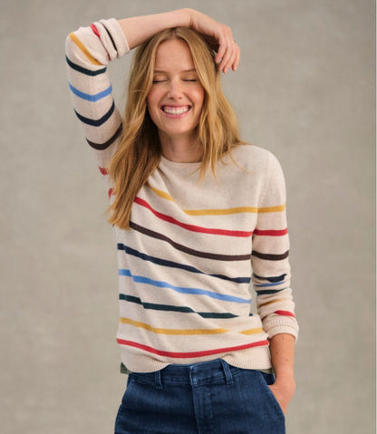Women's Classic Cashmere Sweater, Crewneck Stripe | L.L.Bean sale