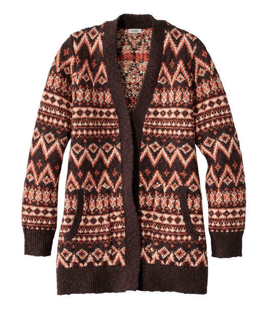 Women's Cotton Ragg Sweater, Open Cardigan Fair Isle | L.L.Bean outlet