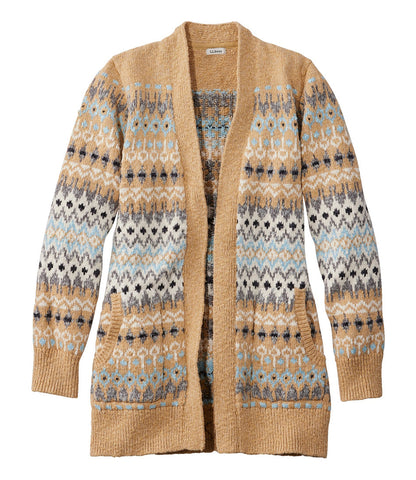 Women's Cotton Ragg Sweater, Open Cardigan Fair Isle | L.L.Bean outlet