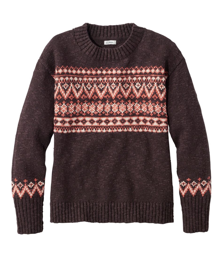 Women's Cotton Ragg Sweater, Crewneck Fair Isle | L.L.Bean discount