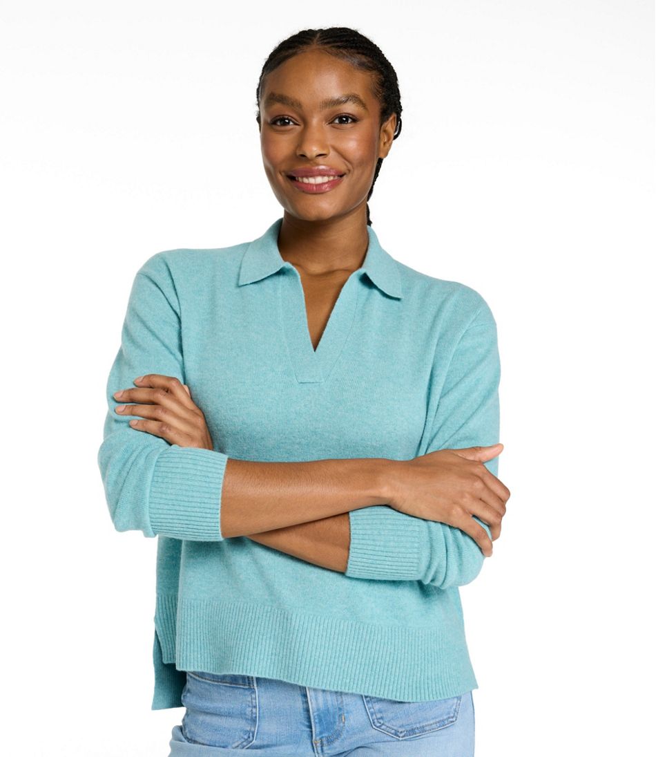 Women's Classic Cashmere Sweater, Relaxed Polo | L.L.Bean online