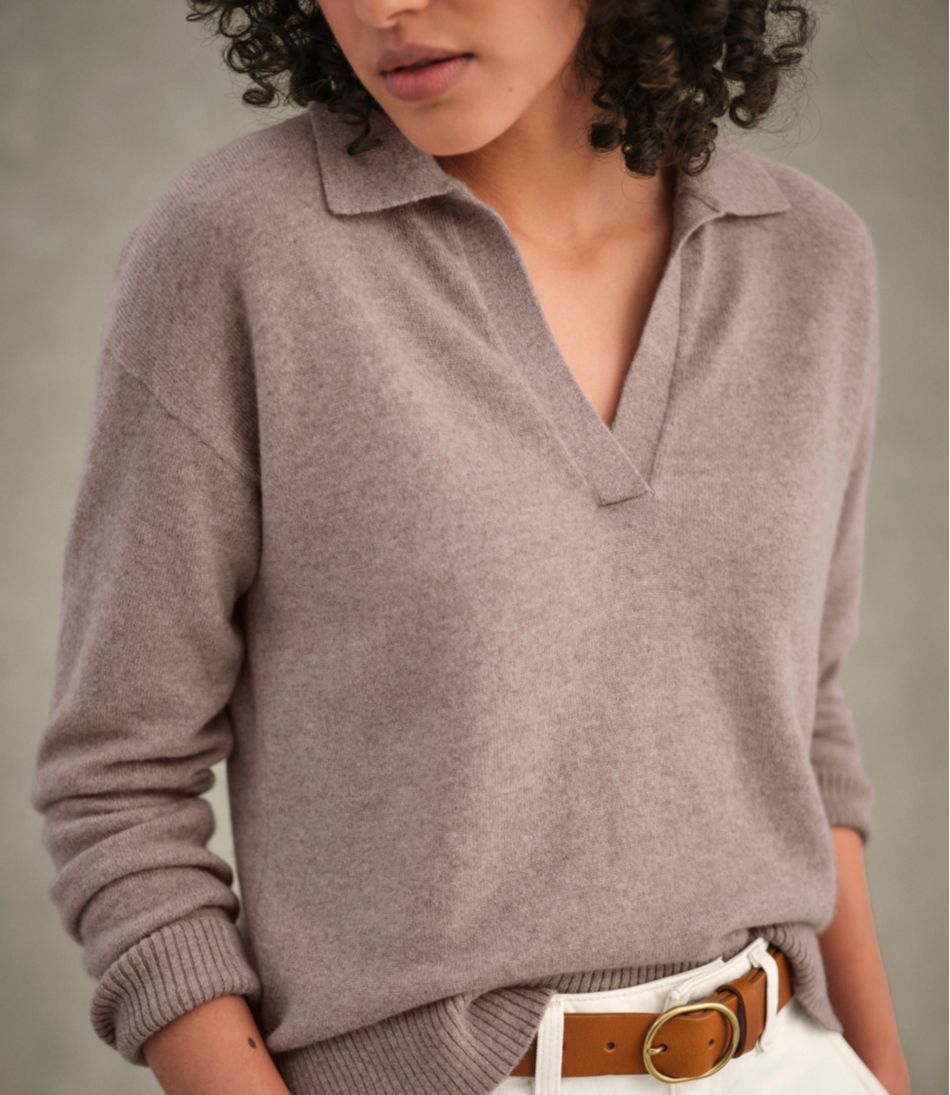 Women's Classic Cashmere Sweater, Relaxed Polo | L.L.Bean online