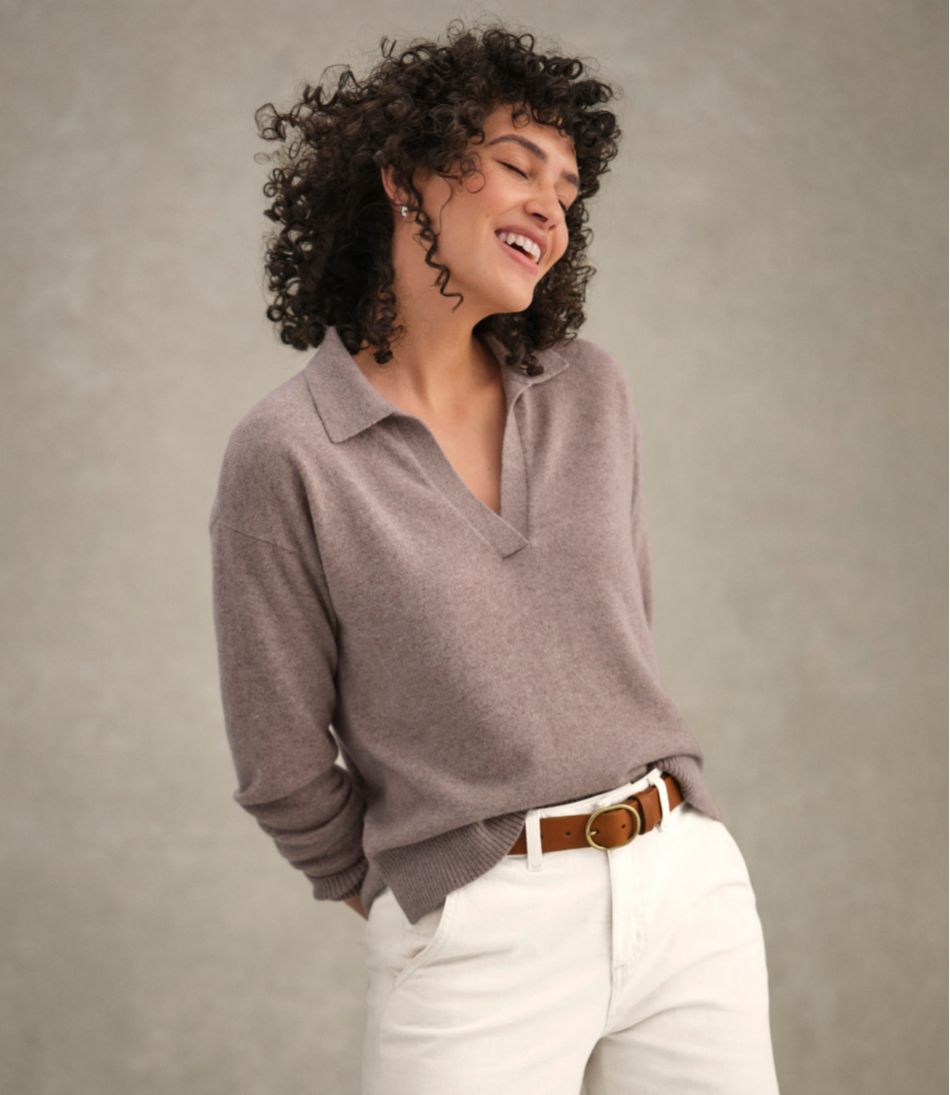 Women's Classic Cashmere Sweater, Relaxed Polo | L.L.Bean online