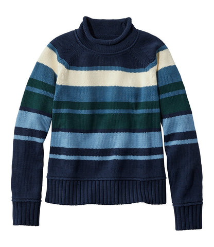Women's Signature Original Cotton Sweater, Rollneck Stripe | L.L.Bean outlet