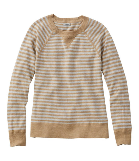 Women's Organic Cotton Slub Sweater, Crewneck Stripe | L.L.Bean discount