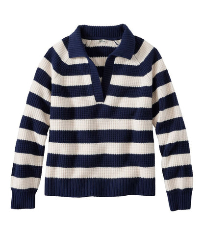 Women's SuperSoft Waffle Sweater, Polo Stripe | L.L.Bean sale