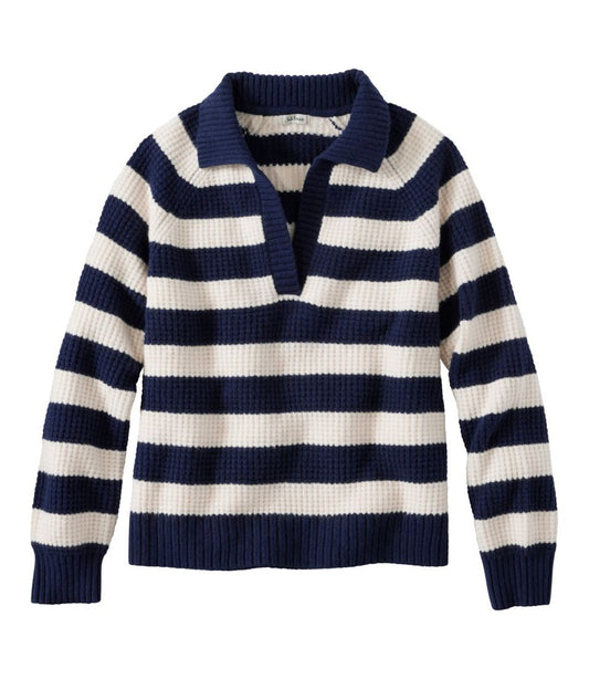 Women's SuperSoft Waffle Sweater, Polo Stripe | L.L.Bean sale