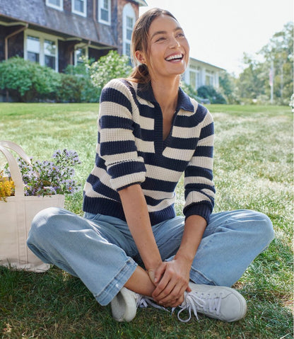 Women's SuperSoft Waffle Sweater, Polo Stripe | L.L.Bean sale
