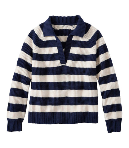 Women's SuperSoft Waffle Sweater, Polo Stripe | L.L.Bean sale