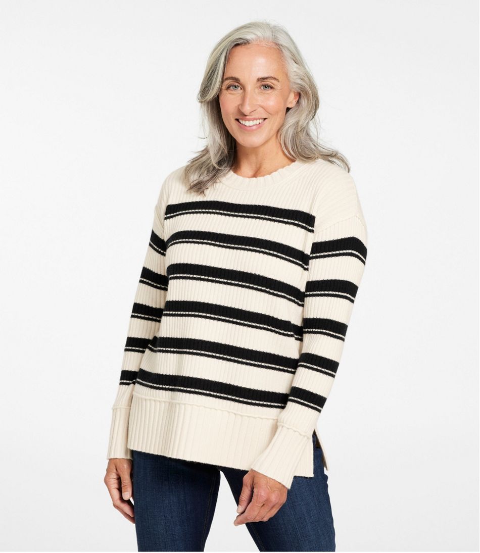 Women's Heritage Heirloom Wool/Cashmere Sweater, Crewneck Stripe | L.L.Bean US