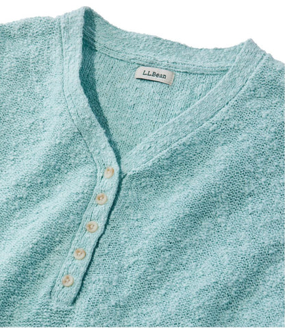 Women's Midweight Cotton Slub Sweater, Henley Short-Sleeve | L.L.Bean for sale