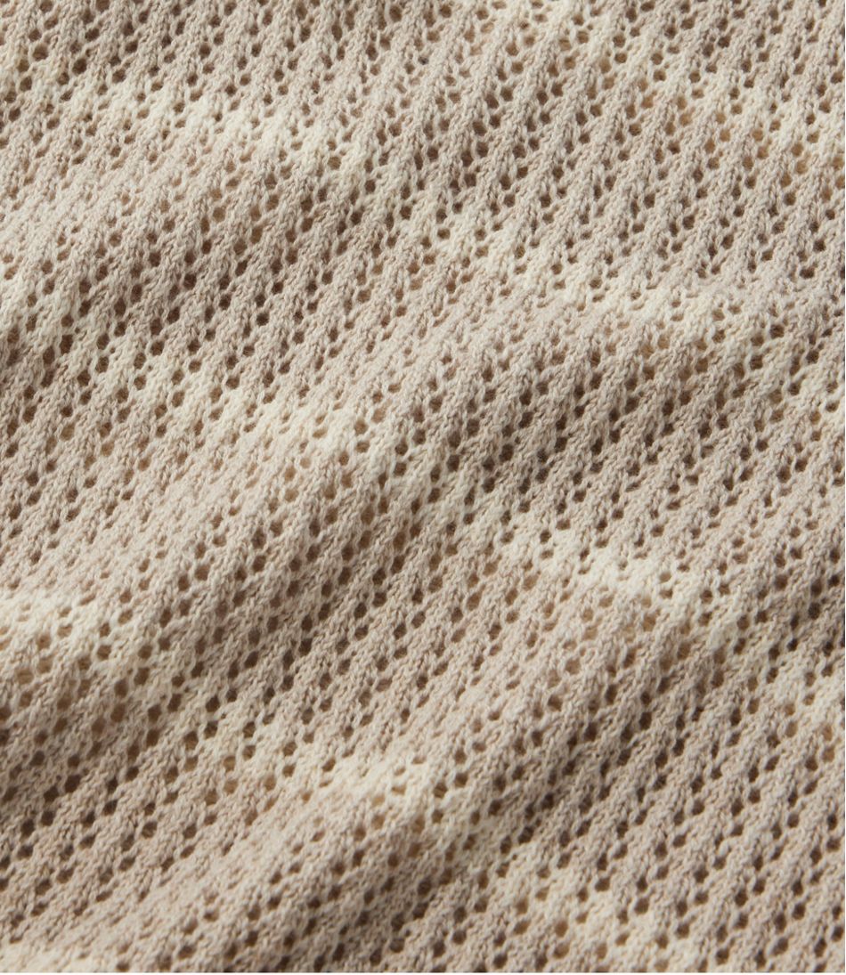 Women's Organic Cotton Slub Pointelle Sweater, Polo | L.L.Bean online