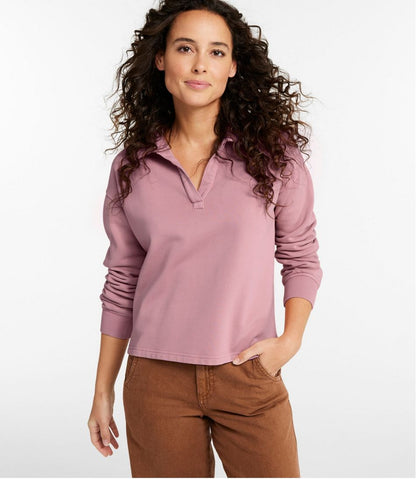 Women's Sunwashed Sweats, Splitneck Polo | L.L.Bean online