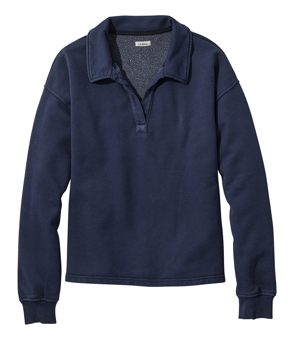 Women's Sunwashed Sweats, Splitneck Polo | L.L.Bean online