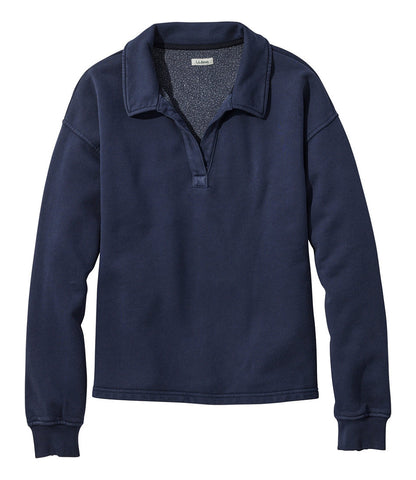Women's Sunwashed Sweats, Splitneck Polo | L.L.Bean online