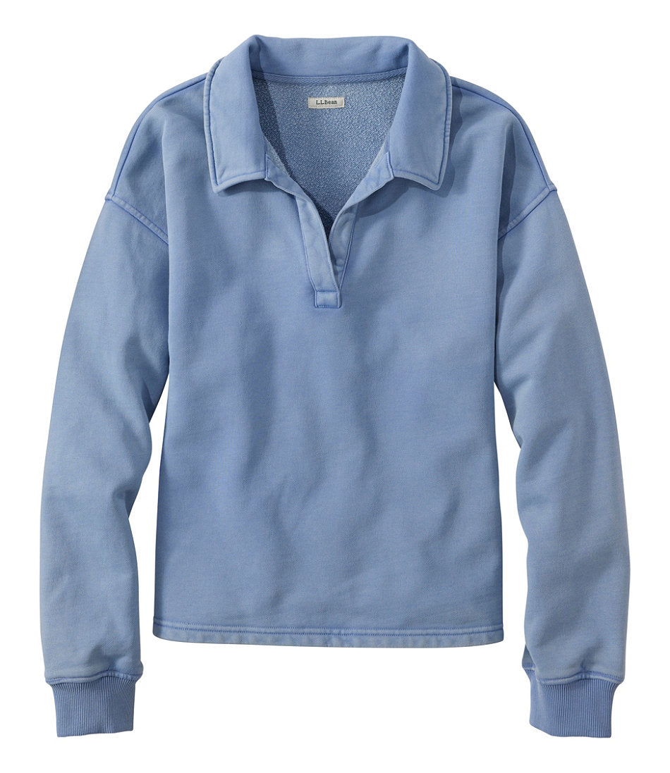 Women's Sunwashed Sweats, Splitneck Polo | L.L.Bean online