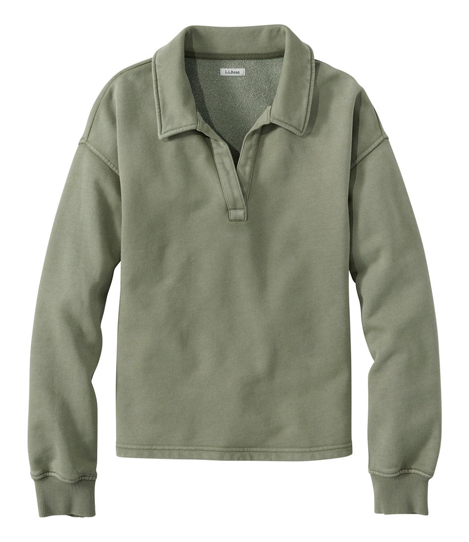 Women's Sunwashed Sweats, Splitneck Polo | L.L.Bean online