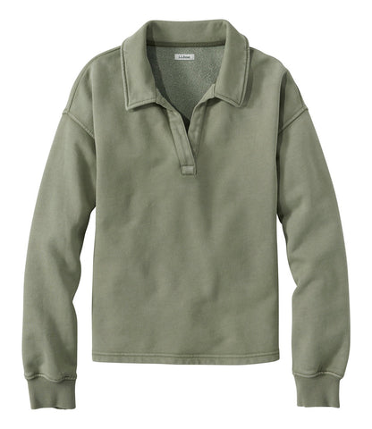 Women's Sunwashed Sweats, Splitneck Polo | L.L.Bean online