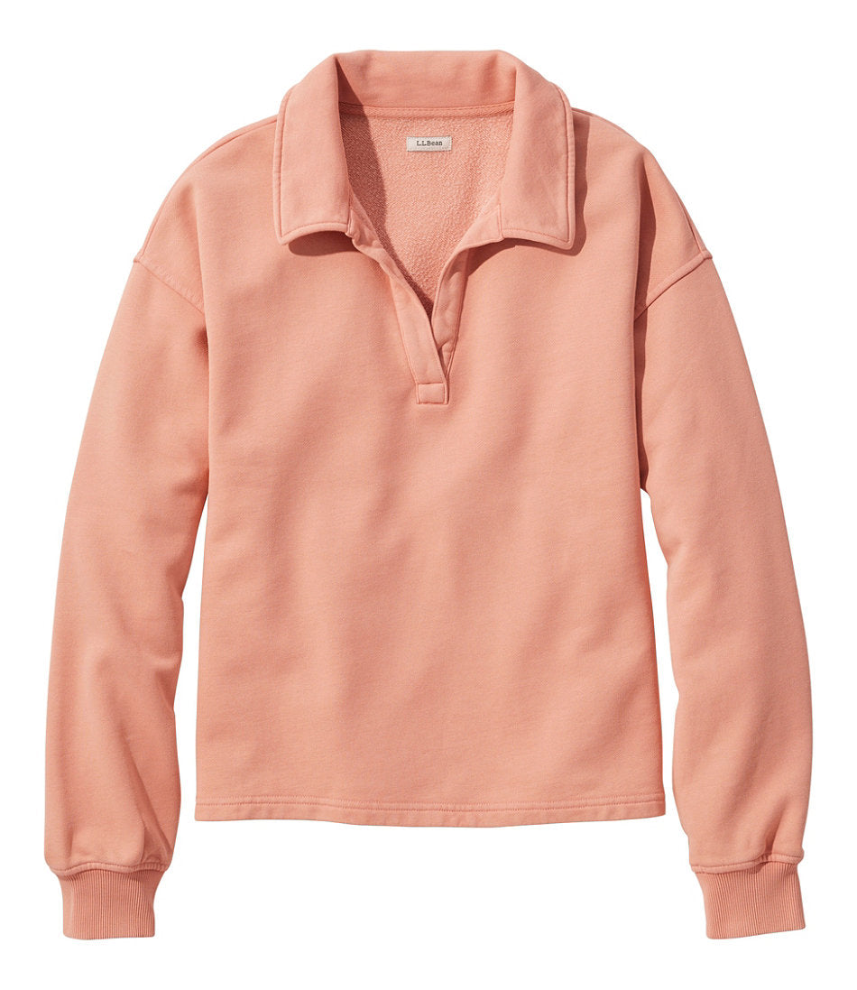 Women's Sunwashed Sweats, Splitneck Polo | L.L.Bean online