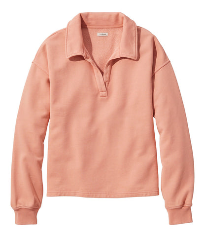 Women's Sunwashed Sweats, Splitneck Polo | L.L.Bean online