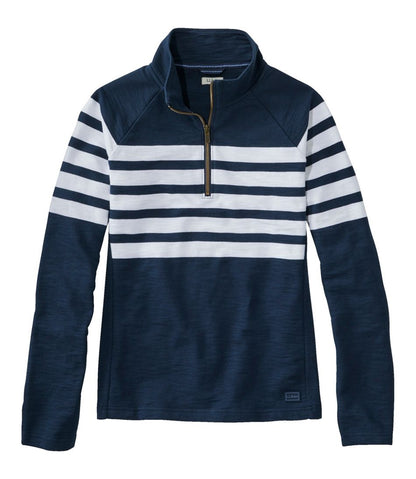Women's Peaks Island Quarter-Zip Pullover, Stripe | L.L.Bean sale