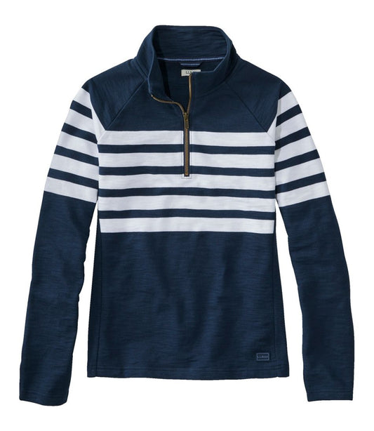 Women's Peaks Island Quarter-Zip Pullover, Stripe | L.L.Bean sale