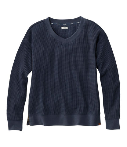 Women's Birchwood Brushed Waffle Top, V-Neck | L.L.Bean US