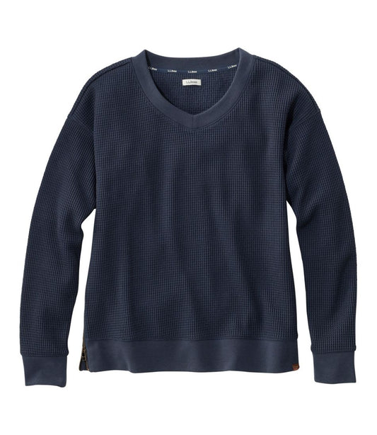 Women's Birchwood Brushed Waffle Top, V-Neck | L.L.Bean US