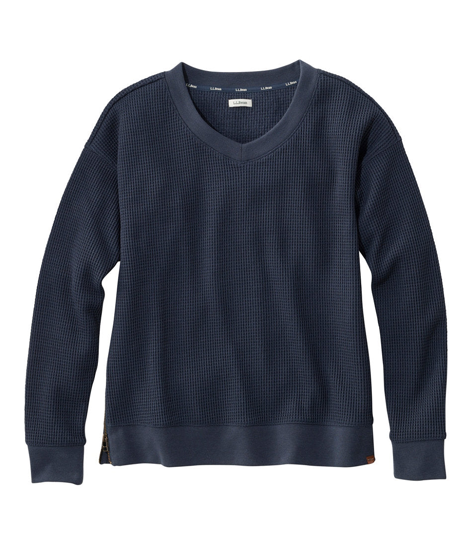 Women's Birchwood Brushed Waffle Top, V-Neck | L.L.Bean US
