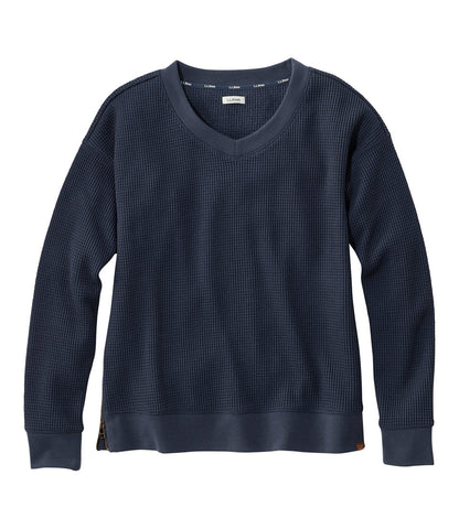 Women's Birchwood Brushed Waffle Top, V-Neck | L.L.Bean US