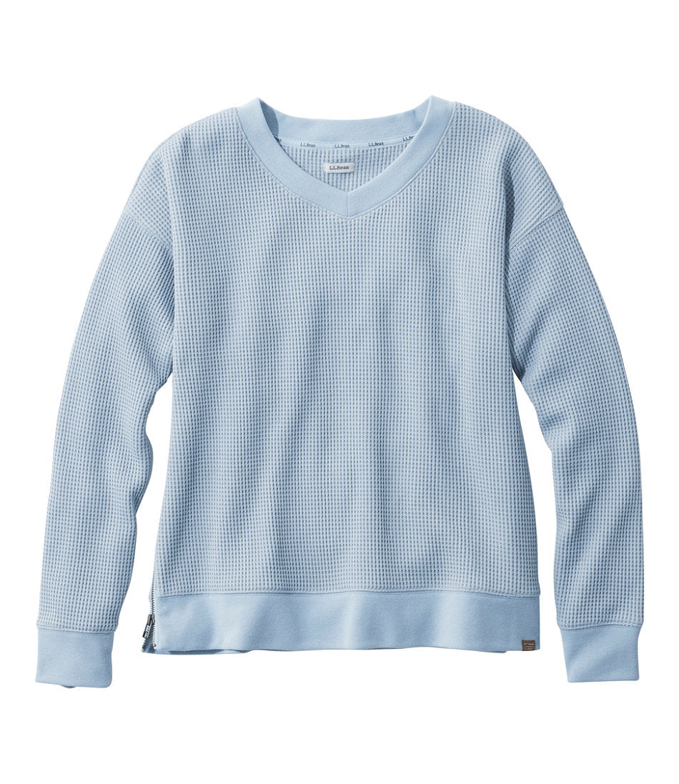 Women's Birchwood Brushed Waffle Top, V-Neck | L.L.Bean US
