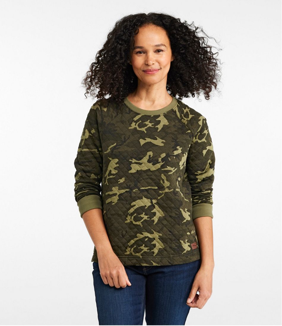Women's Quilted Sweatshirt, Crewneck Pullover Print | L.L.Bean US