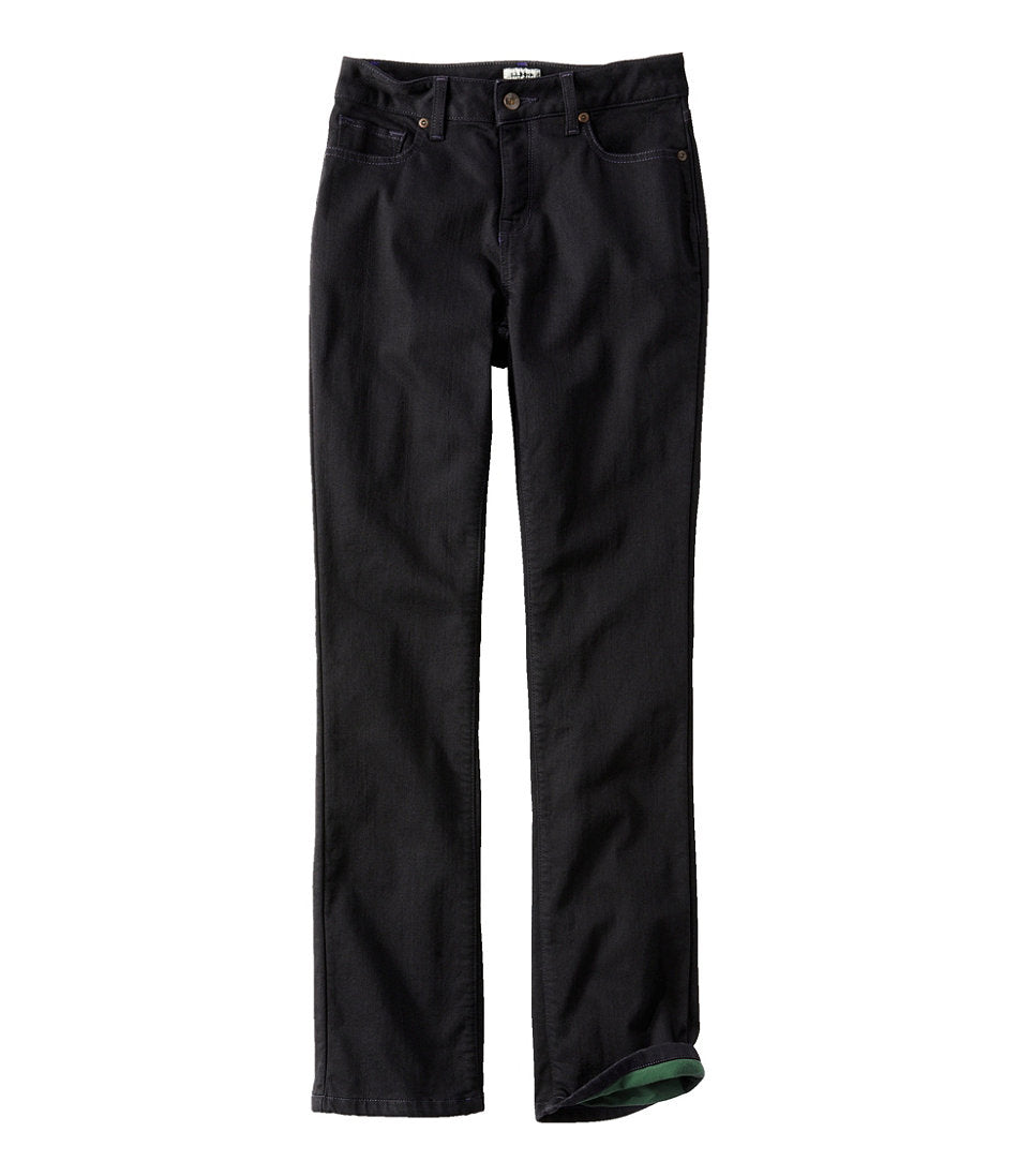 Women's True Shape Jeans, High-Rise Straight-Leg Fleece-Lined | L.L.Bean US