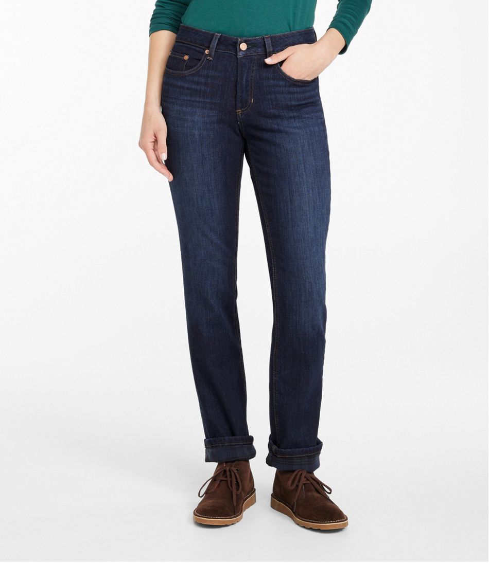 Women's BeanFlex® Jeans, Mid-Rise Straight-Leg Lined | L.L.Bean US