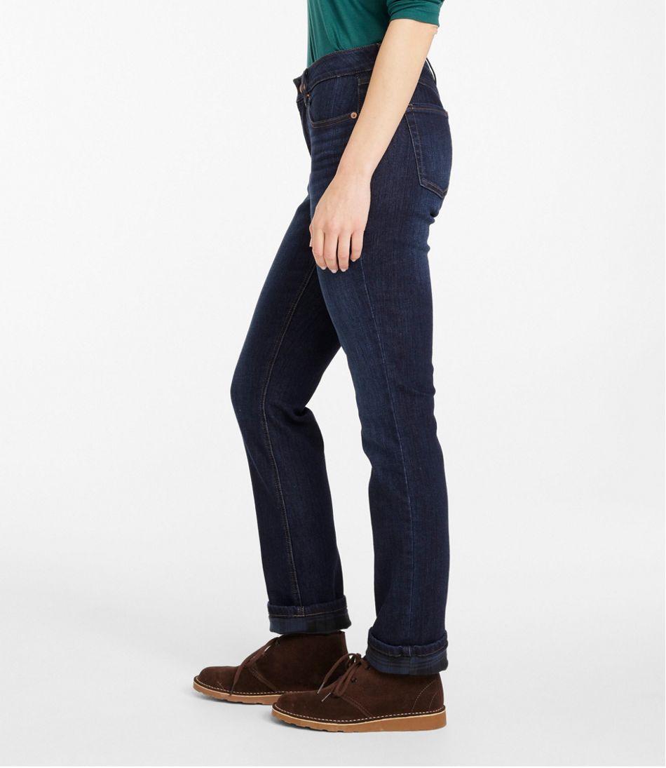 Women's BeanFlex® Jeans, Mid-Rise Straight-Leg Lined | L.L.Bean US