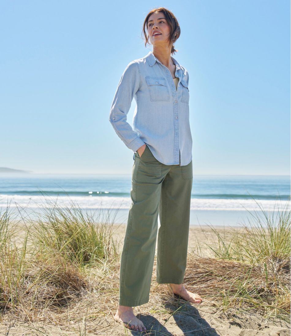 Women's 207 Vintage Cotton Canvas Pants, High-Rise Wide-Leg | L.L.Bean discount