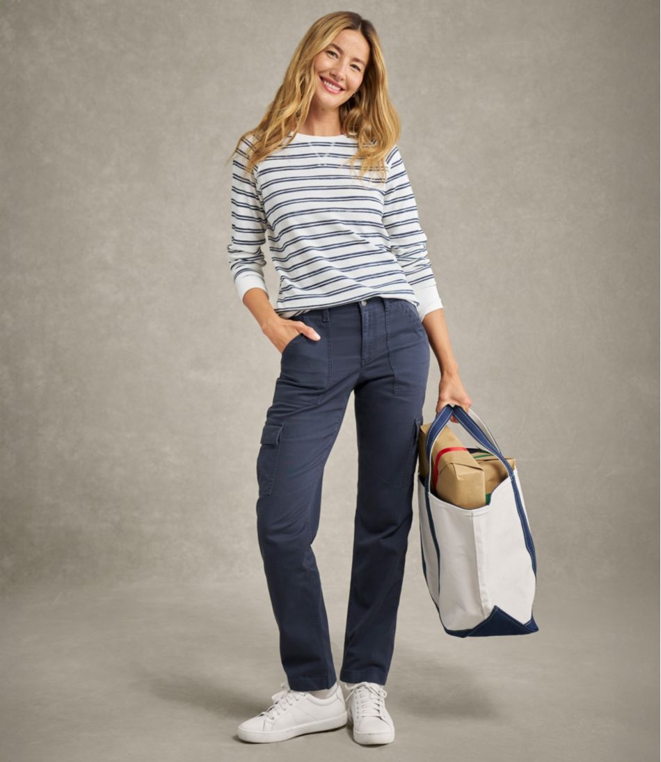 Women's Comfort Stretch Pants, Mid-Rise Straight-Leg Cargo | L.L.Bean discount