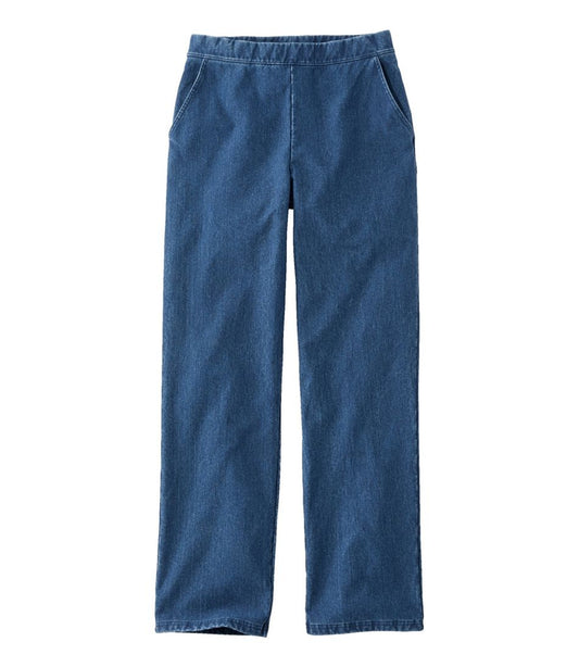 Women's Perfect Fit Pants, Denim Straight-Leg Fleece-Backed | L.L.Bean online