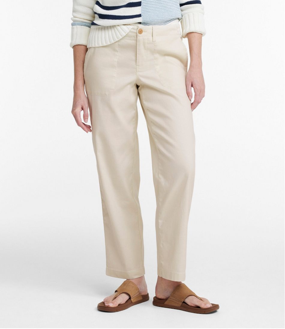 Women's Comfort Stretch Cotton/Linen Pants, High-Rise Ankle | L.L.Bean discount