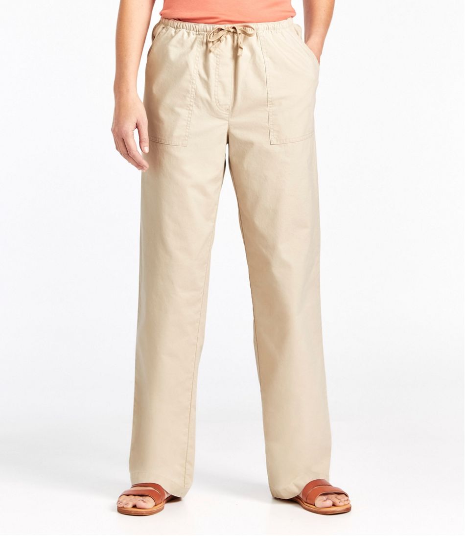 Women's Sunwashed Canvas Pants, High-Rise Straight-Leg | L.L.Bean online