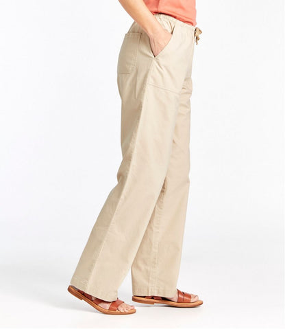 Women's Sunwashed Canvas Pants, High-Rise Straight-Leg | L.L.Bean online